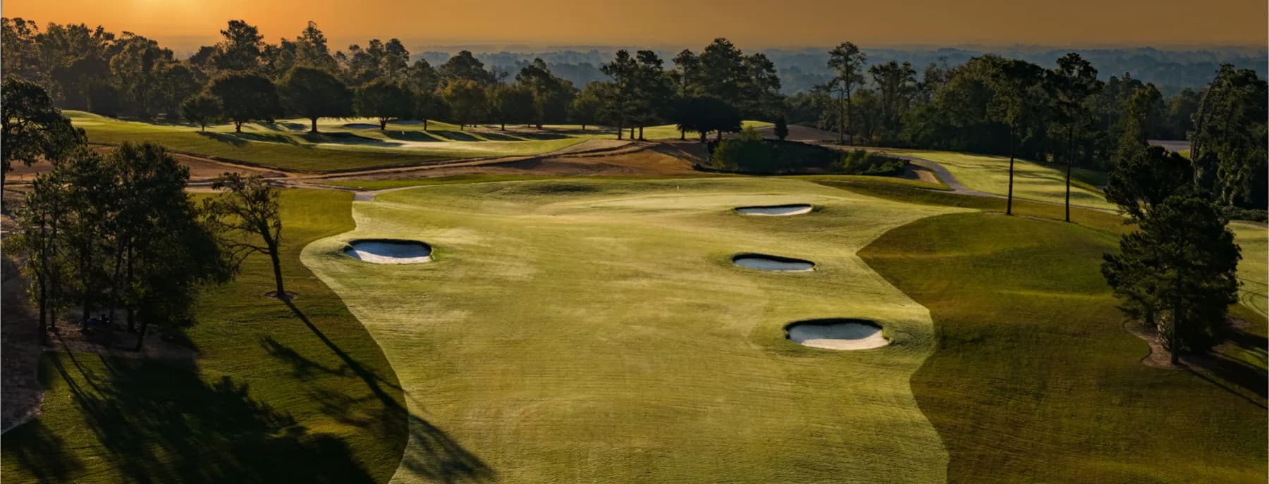 The renewed Patch municipal golf course in Augusta at sunset